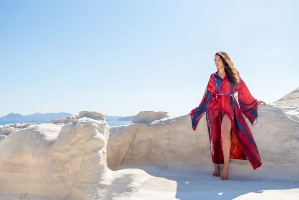 Kimono in Volcano Print - Image 2