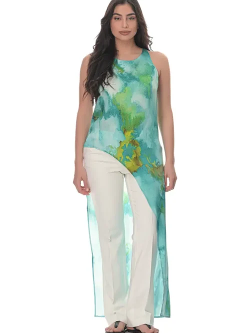 Blouse in Emerald Print