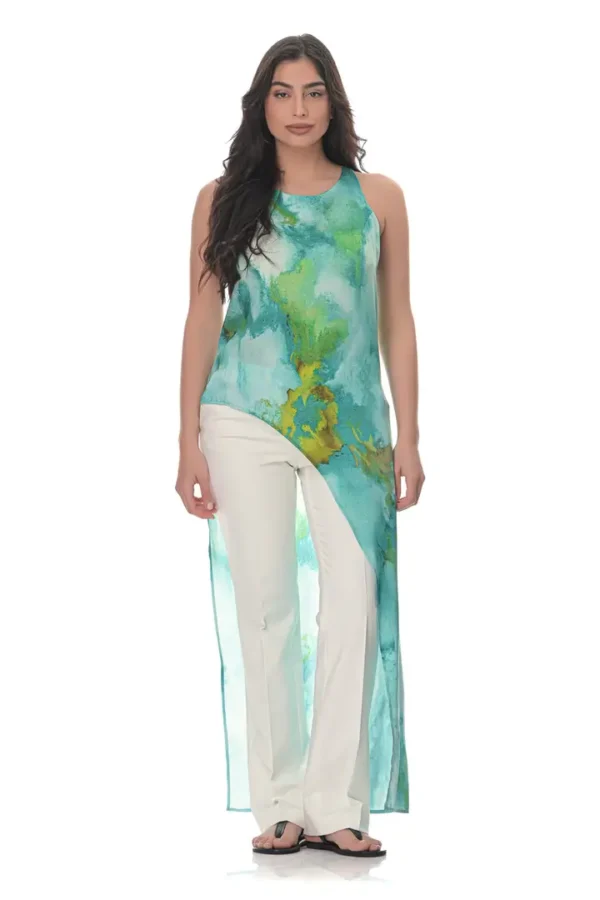 Blouse in Emerald Print