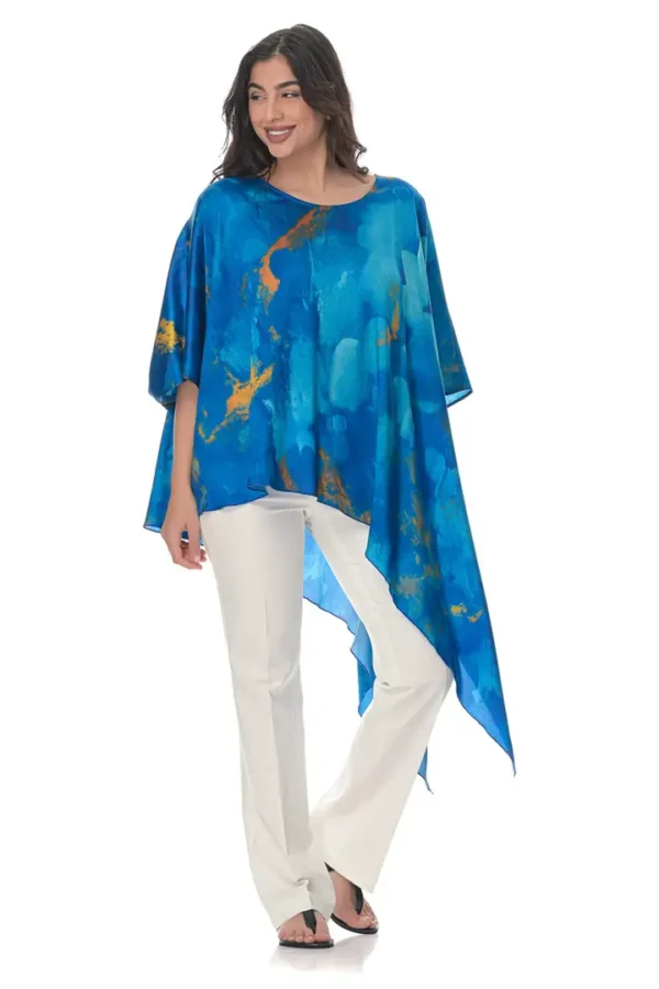 Assymetrical Blouse in Ocean Print