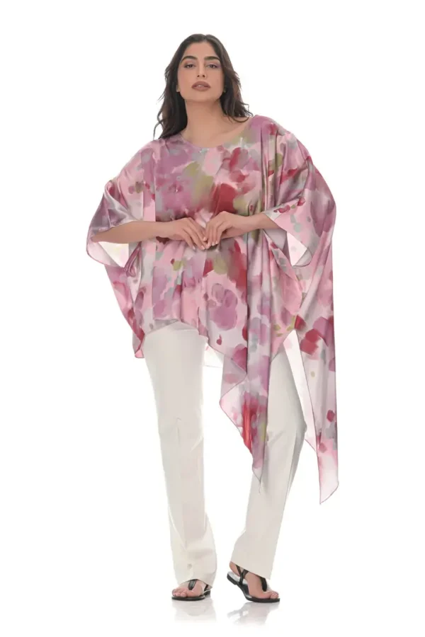 Assymetrical Blouse in Mosaic Print - Image 2