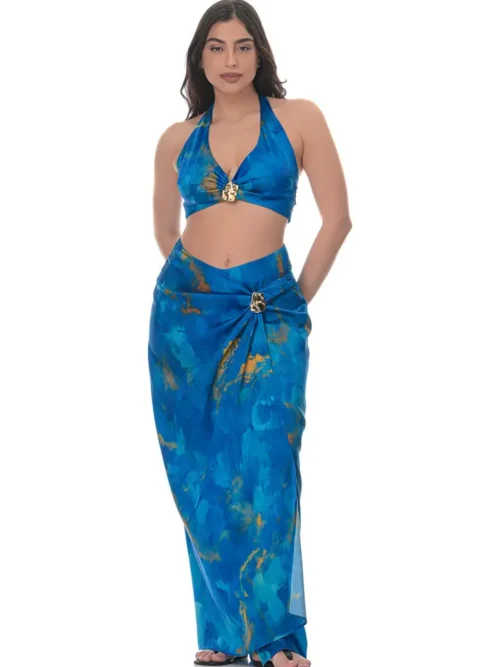Crop Top in Ocean Print