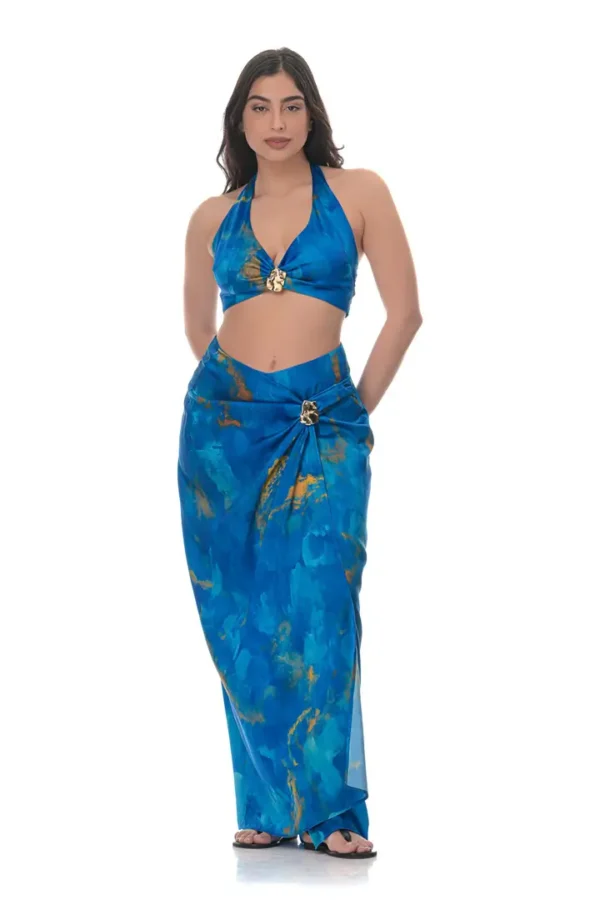 Crop Top in Ocean Print