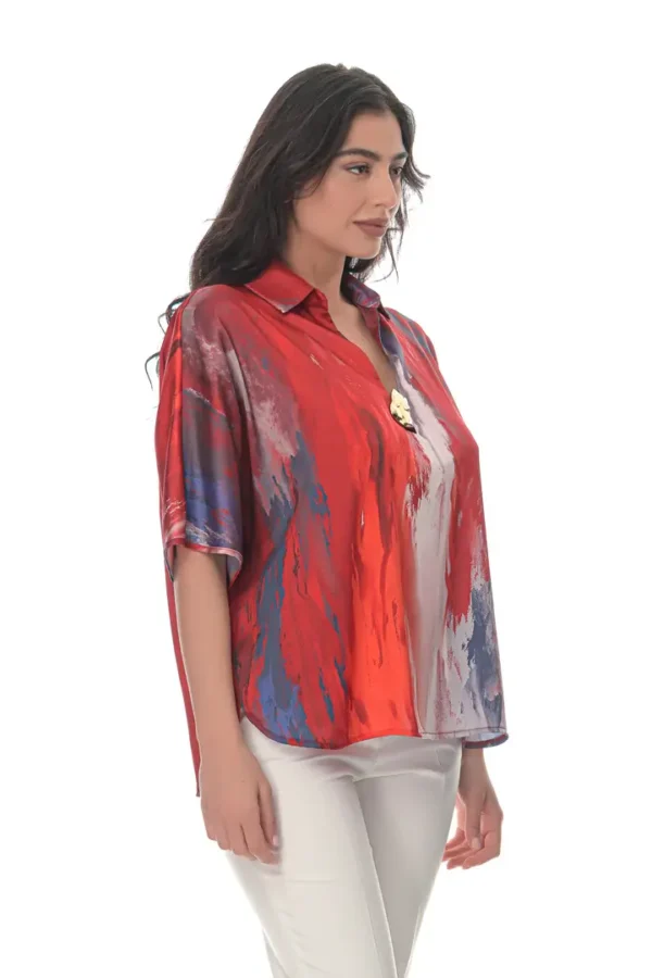 Shirt with Aphrodite Jewel in Volcano Print - Image 2