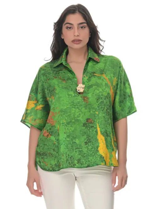 Shirt with Aphrodite Jewel in Conichalcite Print