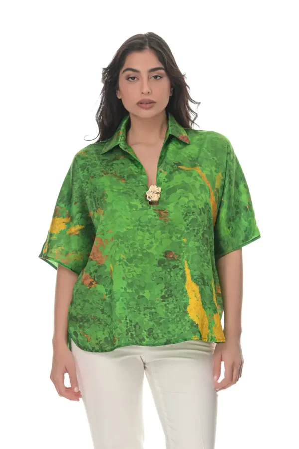 Shirt with Aphrodite Jewel in Conichalcite Print