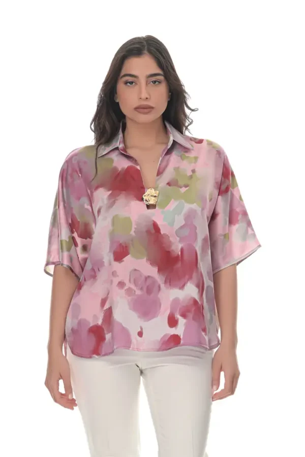 Shirt with Aprodite Jewel in Mosaic Print