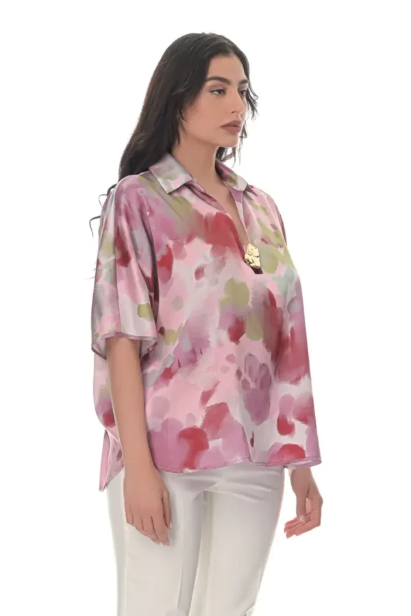 Shirt with Aprodite Jewel in Mosaic Print - Image 2