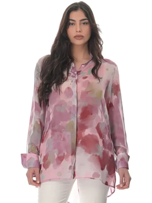 Chiffon Shirt in Mosaic Print