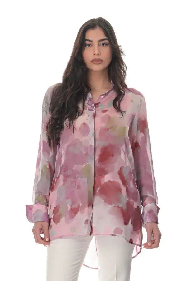 Chiffon Shirt in Mosaic Print
