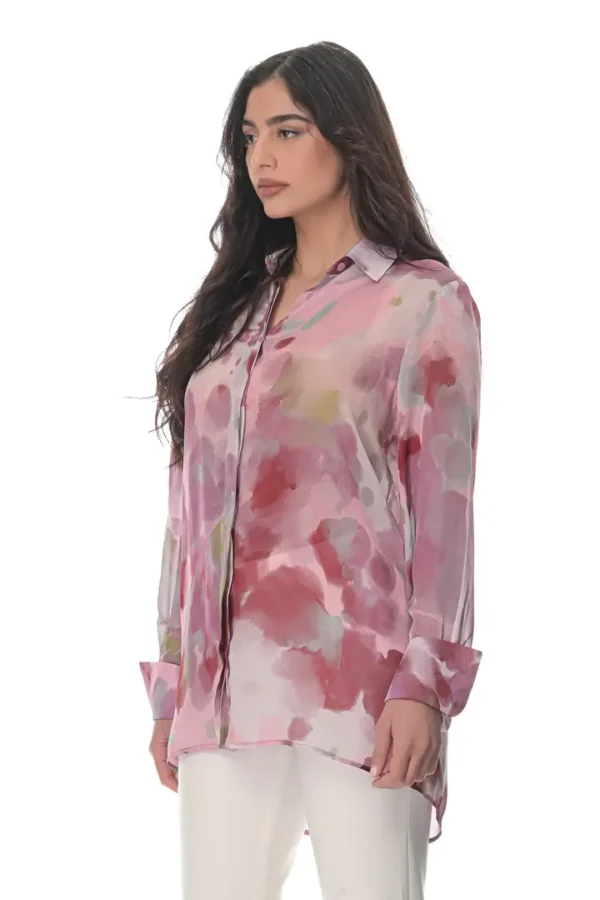 Chiffon Shirt in Mosaic Print - Image 2