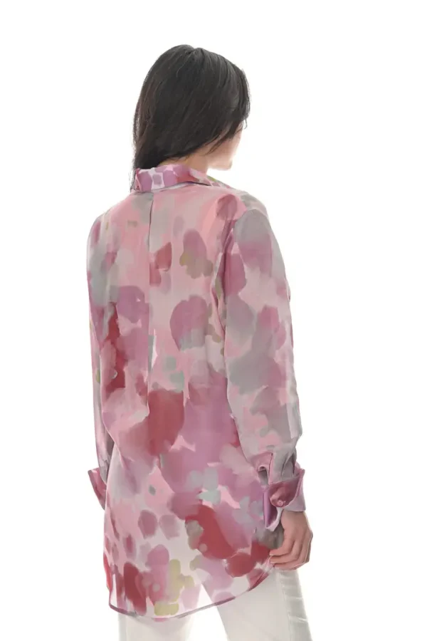 Chiffon Shirt in Mosaic Print - Image 3