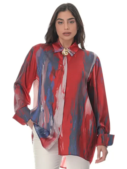 Oversized Shirt in Volcano Print