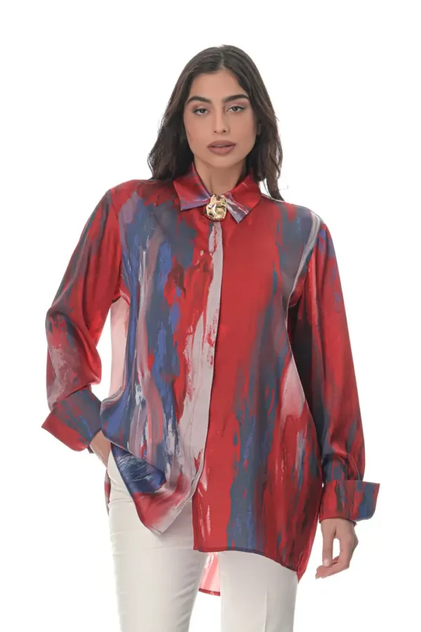 Oversized Shirt in Volcano Print