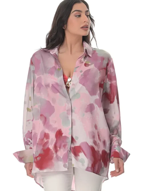 Oversized Shirt in Mosaic Print