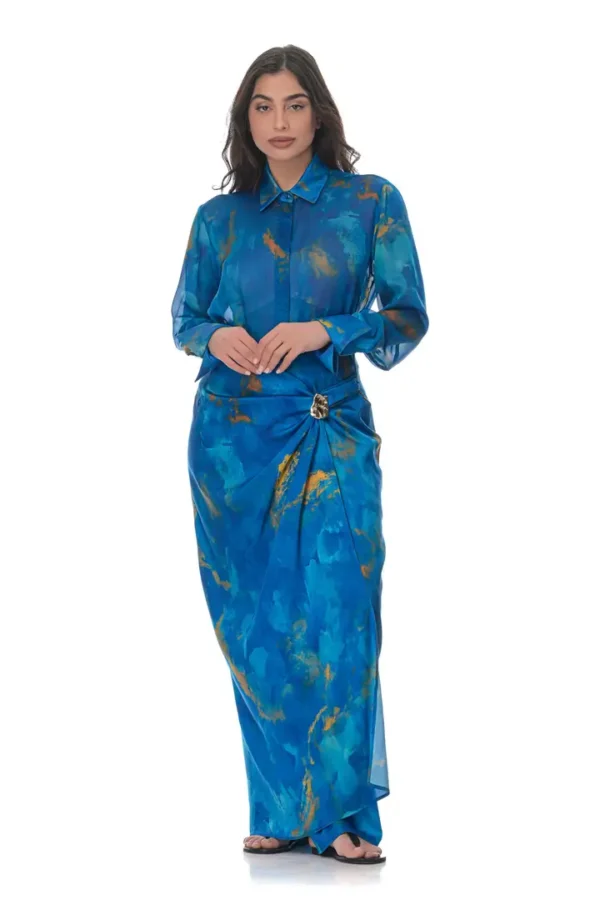 Maxi Skirt in Ocean Print
