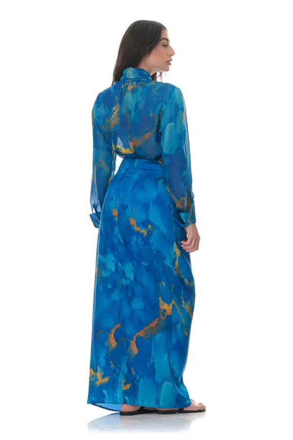 Maxi Skirt in Ocean Print - Image 3